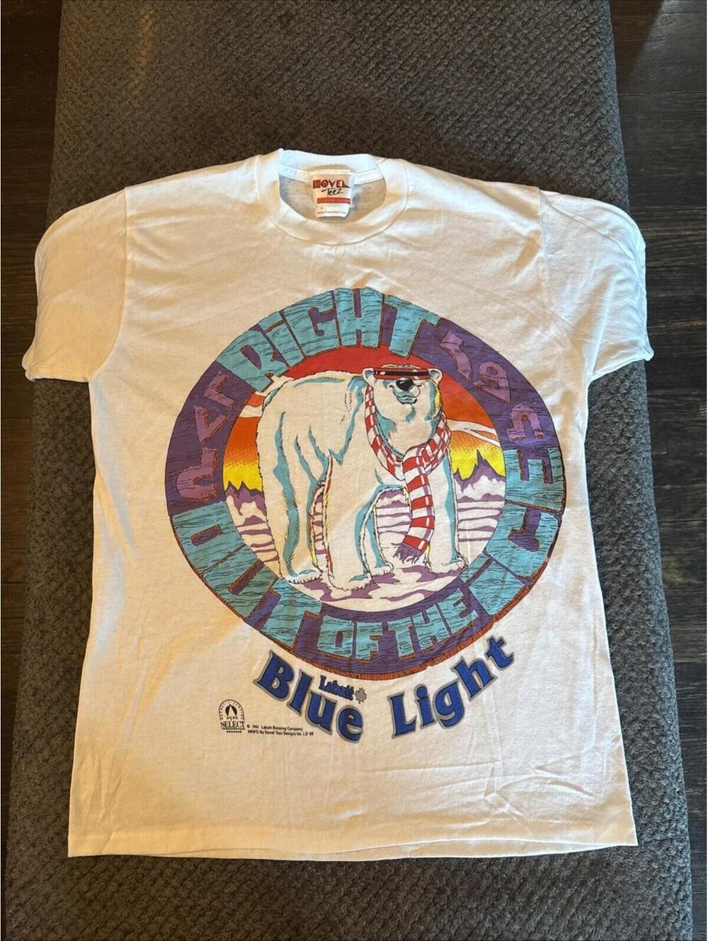 Vtg 90's Labatt Blue Light Canadian Beer Men's Medium Right Out Of The Ice 1993